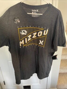 Men’s Hurley Charcoal Gray Mizzou Graphic Tee XL NWT